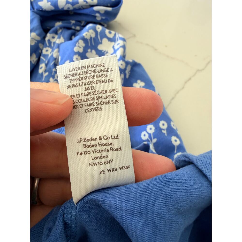 Mini Boden Girls Long Sleeve Floral Jersey Dress 6/7 Blue - Picture 7 of 8